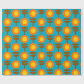 Boho Botanica Retro Blumenverpackungspapier Geschenkpapier (Flach)