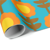 Boho Botanica Retro Blumenverpackungspapier Geschenkpapier (Rolleneckpunkt)