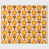 Boho Botanica Retro Blumenverpackungspapier Geschenkpapier (Flach)