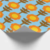 Boho Botanica Retro Floral Wrapping Paper Geschenkpapier (Ecke)