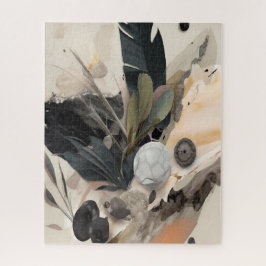 Boho Botanical Abstrakt Earthy Minimalistisch Puzzle
