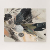 Boho Botanical Abstrakt Earthy Minimalistisch Puzzle (Horizontal)