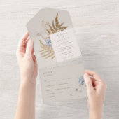 Boho Botanical All in One Wedding Einladung (Abreißen)