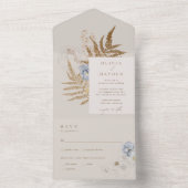 Boho Botanical All in One Wedding Einladung (Innen Boden)