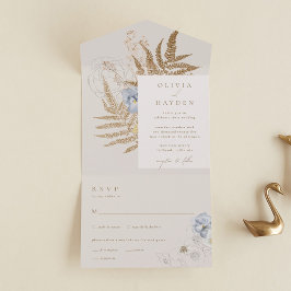 Boho Botanical All in One Wedding Einladung