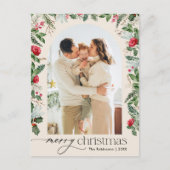 Boho Botanical Arch Frohe Weihnachtsfeiertag Foto  Postkarte (Vorderseite)