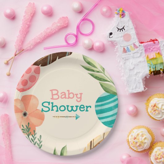 Boho Botanical Baby Shower Pappteller (Party)
