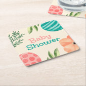 Boho Botanical Baby Shower Rechteckiger Pappuntersetzer (angewinkelt)