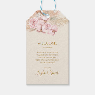 Boho Botanical Begrüßung von Elfenbein und Grüne Geschenkanhänger