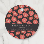 Boho Botanical Black Red Custom Wedding Vielen Dan Geschenkanhänger (Rückseite)