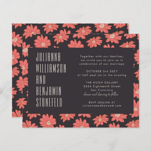Boho Botanical Black Red Floral Wedding (Vorne/Hinten)