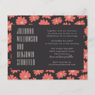 Boho Botanical Black Red Floral Wedding