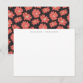 Boho Botanical Black Red Personalisiert Stationery Mitteilungskarte