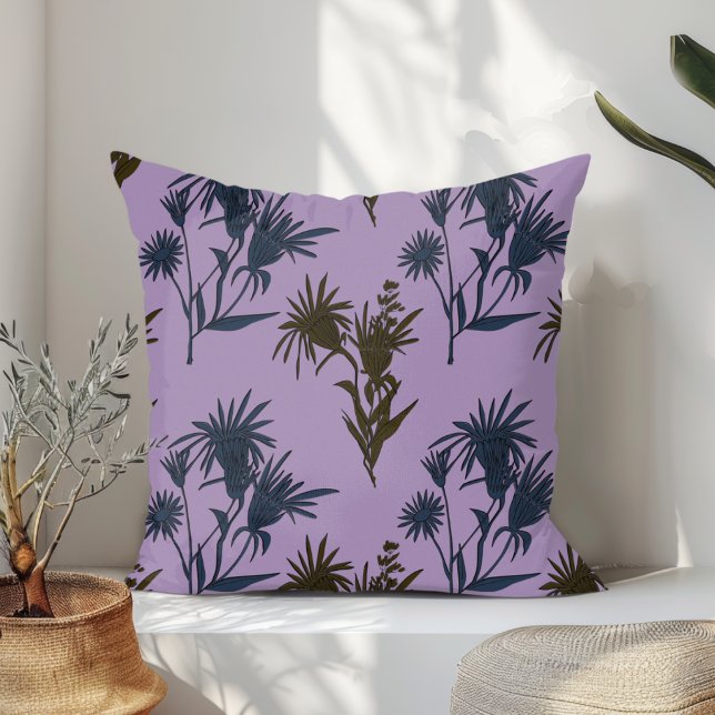 Boho Botanical Blume Pattern Lavender Kissen (Von Creator hochgeladen)