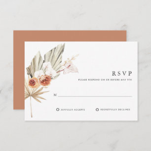 Boho Botanical Bohemisch Floral Wedding RSVP Karte