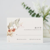 Boho Botanical Bohemisch Floral Wedding RSVP Karte (Stehend Vorderseite)