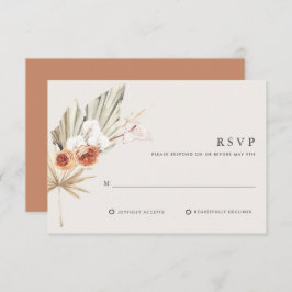 Boho Botanical Bohemisch Floral Wedding RSVP Karte