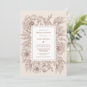 Boho Botanical Brautparty Einladung (Stehend Vorderseite)