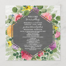 Boho Botanical Brick Wildblume Wedding Program