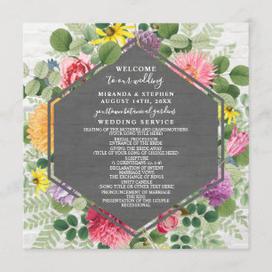 Boho Botanical Brick Wildblume Wedding Program Programm