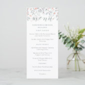 Boho Botanical Coral und Gray Wedding Menu Menükarte (Stehend Vorderseite)