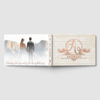 Boho Botanical Custom Monogram Wedding Gästebuch