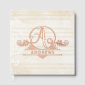 Boho Botanical Custom Monogram Wedding Gästebuch (Vorderseite)