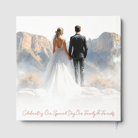 Boho Botanical Custom Monogram Wedding Gästebuch (Rückseite)