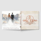 Boho Botanical Custom Monogram Wedding Gästebuch (Voll)