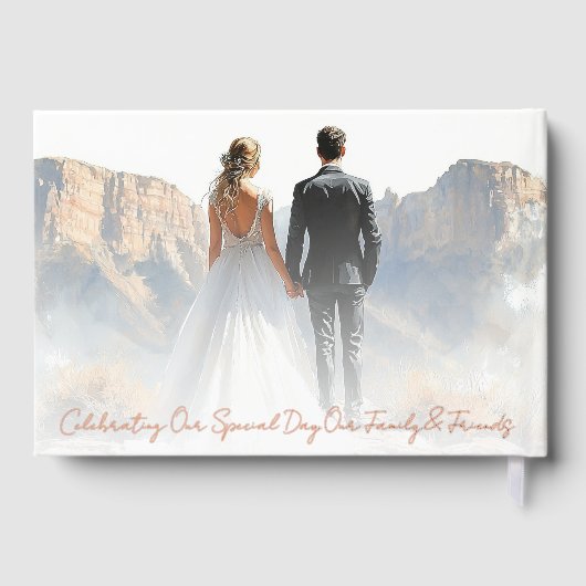 Boho Botanical Custom Monogram Wedding Gästebuch (Rückseite)