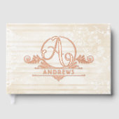 Boho Botanical Custom Monogram Wedding Gästebuch (Vorderseite)