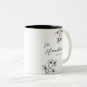 Boho Botanical Custom Wedding Zweifarbige Tasse (VorderseiteRechts)