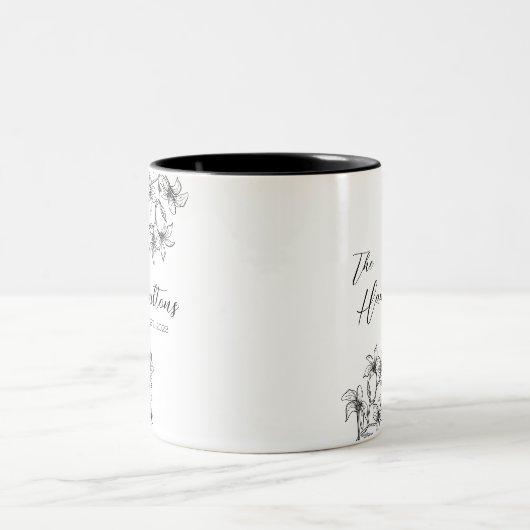 Boho Botanical Custom Wedding Zweifarbige Tasse (Mittel)
