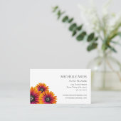 Boho Botanical Daisies Chic Whimsical Visitenkarte (Stehend Vorderseite)