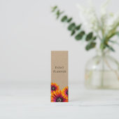 Boho Botanical Daisies Trendy Floral Mini Visitenkarte (Stehend Vorderseite)
