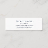 Boho Botanical Daisies Trendy Navy Blue Mini Visitenkarte (Rückseite)