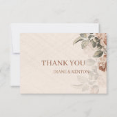 Boho Botanical Details Rustic Terracotta Thank You RSVP Karte (Vorderseite)