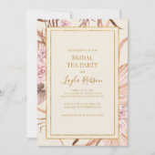 Boho Botanical | Dusty Rose Bridal Tee Party Einladung (Vorderseite)