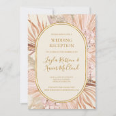 Boho Botanical | Dusty Rose Hochzeitsempfang Einladung (Vorderseite)