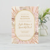 Boho Botanical | Dusty Rose Hochzeitsempfang Einladung (Stehend Vorderseite)