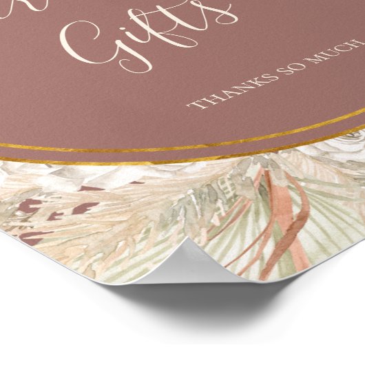 Boho Botanical | Dusty-Rose-Karten und Geschenke-Z Poster (Ecke)