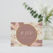 Boho Botanical | Dusty Rose Menü UAWG Postkarte (Stehend Vorderseite)