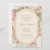 Boho Botanical | Dusty Rose Probe Abendessen Einladung (Vorderseite)