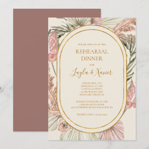Boho Botanical   Dusty Rose Probe Abendessen Einladung