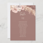 Boho Botanical Dusty Rose Tischnummer Chart (Vorderseite)