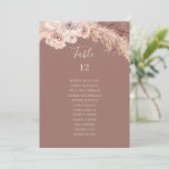 Boho Botanical Dusty Rose Tischnummer Chart<br><div class="desc">Diese botanische staubige Rose Tischnummer Diagramm ist perfekt für Ihre elegante rustikale Blumen, Grün, Pfirsich, Rose Gold Hochzeit. Das Design besticht durch einen goldenen Rahmen oder ein Bouquet mit modernen, rosafarbenen Pampasgras, einfachem Salbei, Elfenbein, Champagner-Palmenblättern und klassischem Strandgrün. Die Blume können rosa Rose und Orchideen enthalten. Das Design ist ideal...</div>