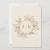 Boho Botanical | Dusty Rose Traditionelle Hochzeit Einladung (Rückseite)