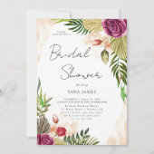 Boho-Botanical Elegance Bridal Shower Invitation Einladung (Vorderseite)