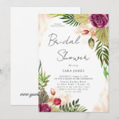 Boho-Botanical Elegance Bridal Shower Invitation Einladung (Vorne/Hinten)