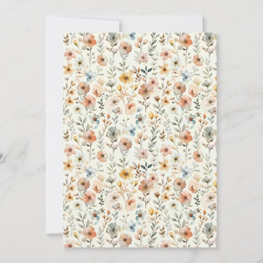 Boho Botanical Elegant Wildblume Baby Shower Einladung (Rückseite)